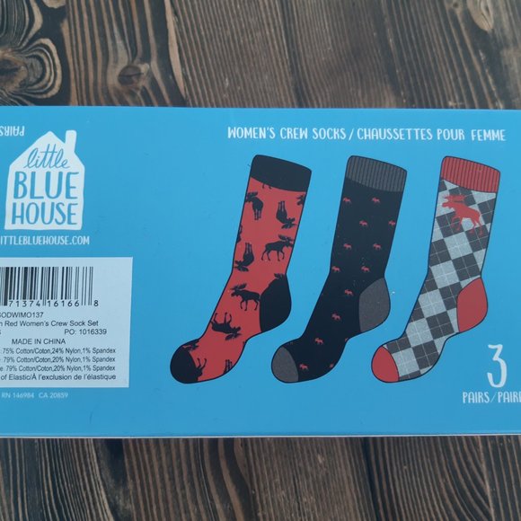 Moose on Red Women's Crew Sock Set - Picture 6 of 6